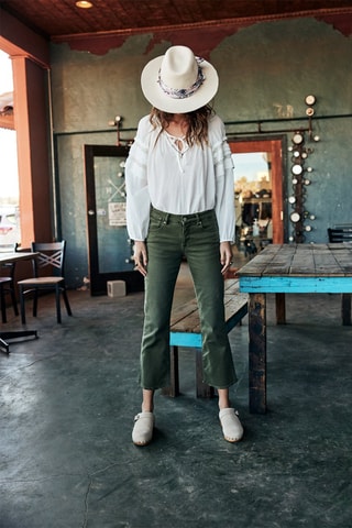 Calças de ganga bootcut Norma California Verde-escuro