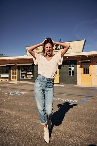 Calças de ganga boyfriend 7/8 Edita Denim Azul