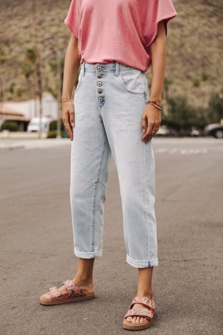 Calças de ganga 7/8 Sloane Denim - Azul-claro