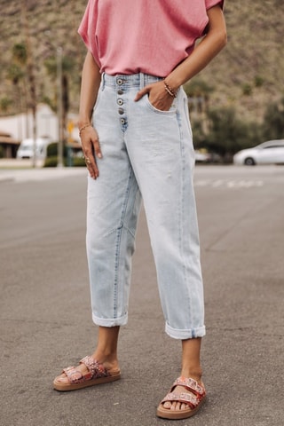 Calças de ganga 7/8 Sloane Denim - Azul-claro