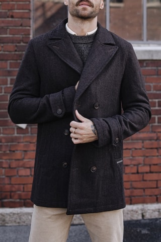 Sobretudo Wyatt Chevrony - Preto