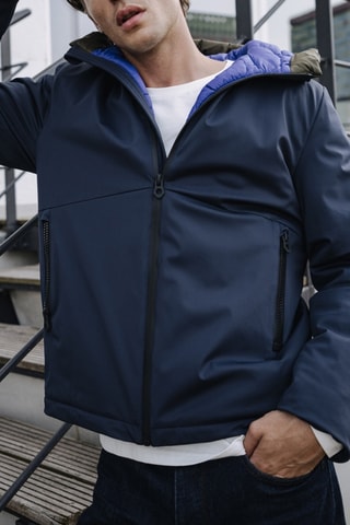 Veste imperméable à capuche Belleau Neo - Bleu marine