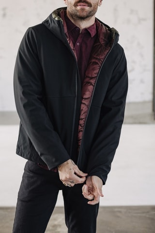 Veste imperméable à capuche Belleau - Noir