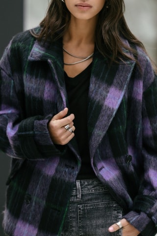 Casaco Vicky Plaid - Violeta e preto