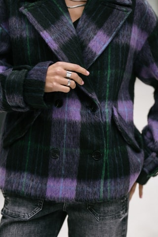 Casaco Vicky Plaid - Violeta e preto