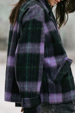 Casaco Vicky Plaid - Violeta e preto