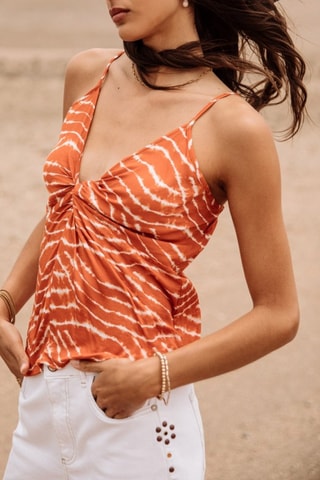 Top Treem Deserty - Orange et blanc