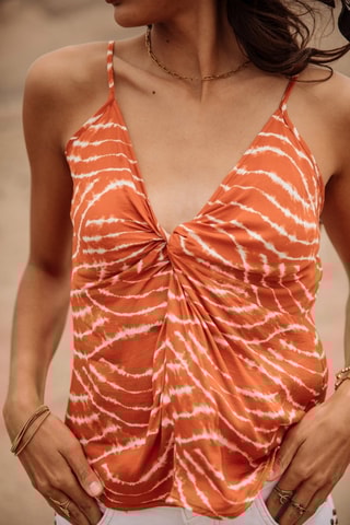 Top Treem Deserty - Orange et blanc
