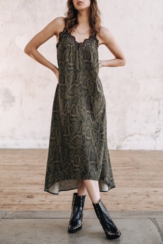 Vestido Mia Pythonia - Verde e preto