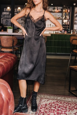 Vestido Mia Bicolor - Preto