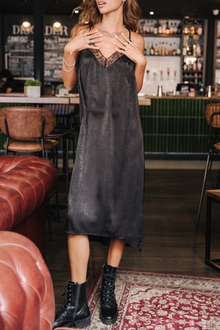 Vestido Mia Bicolor - Preto