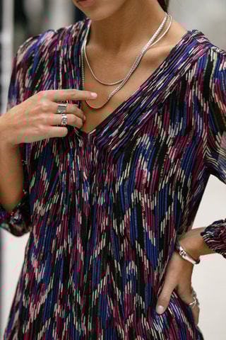 Vestido amplo Juna Funky Wood - Preto