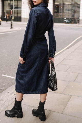 Vestido Iris Denim - Azul-escuro
