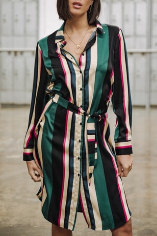 Vestido-camisa Razel Stripes - Verde