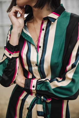 Vestido-camisa Razel Stripes - Verde