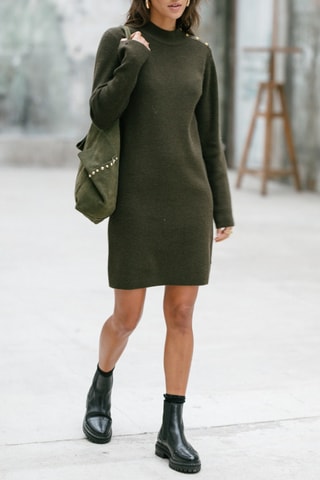 Vestido direito Reliane Plain - Verde-escuro