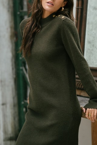 Vestido direito Reliane Plain - Verde-escuro