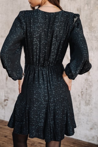 Vestido curto Rimme Jacquard - Azul