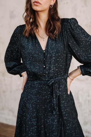 Vestido curto Rimme Jacquard - Azul