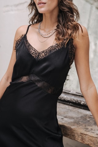 Vestido comprido Romentica Lace - Preto