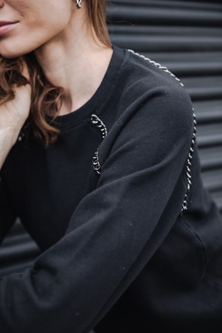 Vestido-sweat Roselia Chain - Preto