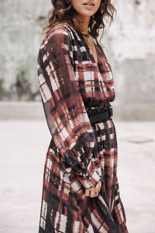 Vestido Rosella Blurry Gingham - Multicor