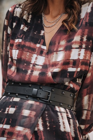 Vestido Rosella Blurry Gingham - Multicor
