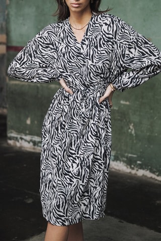 Vestido comprido Ransy Narok Cinzento e preto
