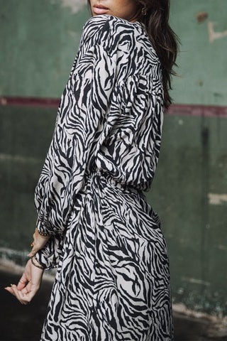 Vestido comprido Ransy Narok Cinzento e preto