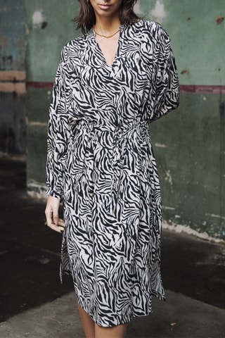Vestido comprido Ransy Narok Cinzento e preto