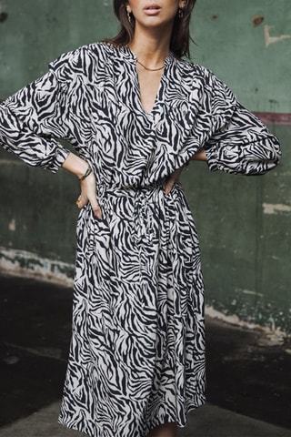 Vestido comprido Ransy Narok Cinzento e preto