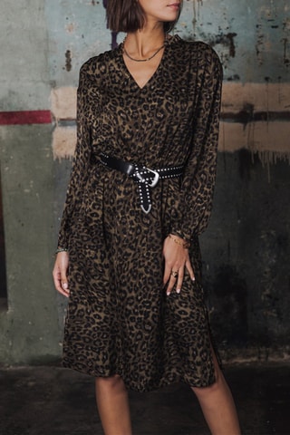 Vestido - Castanho e preto