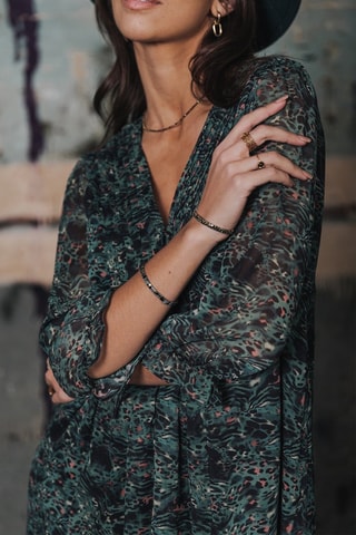 Vestido - Azul e preto