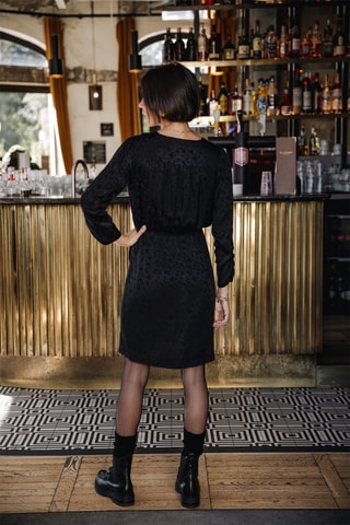 Vestido Zita Jacquard Preto
