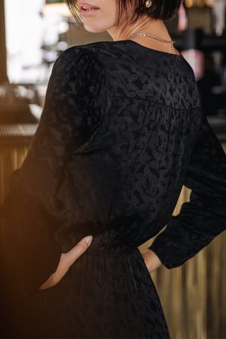 Vestido Zita Jacquard Preto