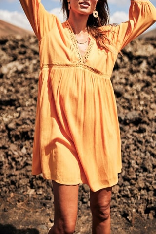 Vestido trapézio Rafilda Plain Color Laranja