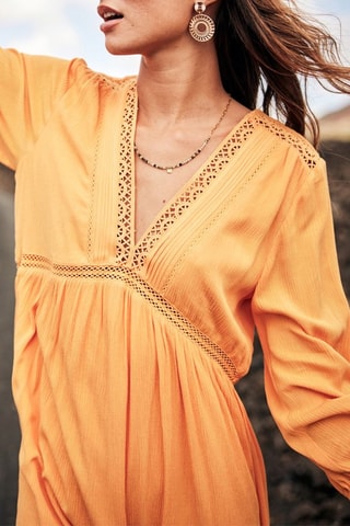 Vestido trapézio Rafilda Plain Color Laranja