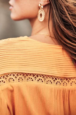 Vestido trapézio Rafilda Plain Color Laranja