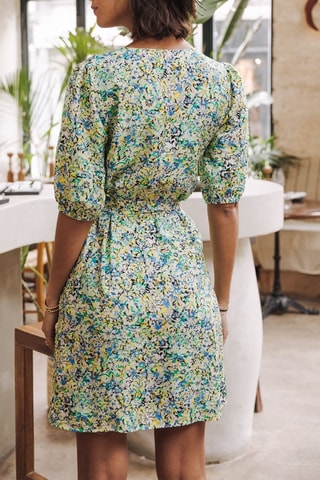 Vestido estilo envelope Laurence Parodia Verde