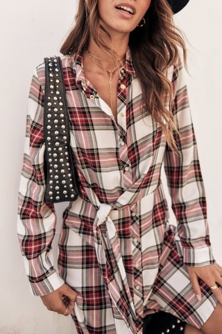 Vestido Relly Plaid - Branco