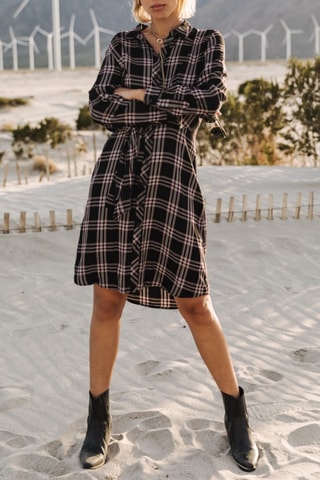 Vestido Relly Plaid - Preto