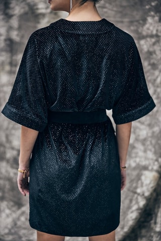 Vestido Roza Shiny Velvet - Preto