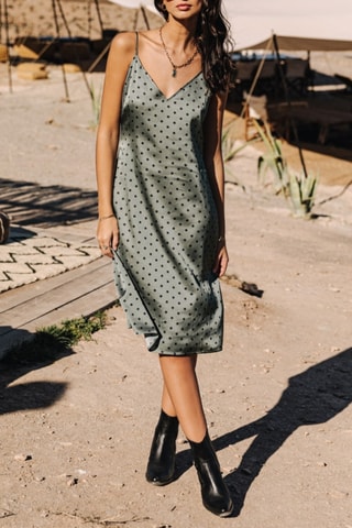 Vestido Renelle Dots - Caqui