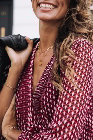 Vestido amplo Juna Peak - Rosa-escuro