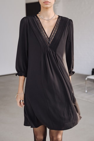 Vestido amplo Juna Voile - Preto