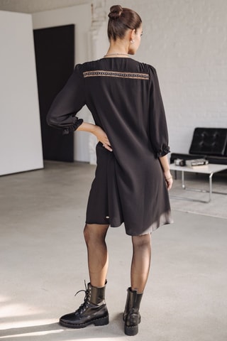 Vestido amplo Juna Voile - Preto