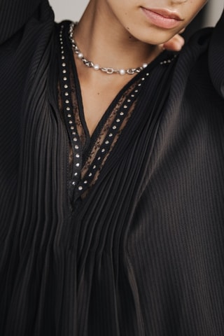 Vestido amplo Juna Voile - Preto