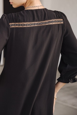 Vestido amplo Juna Voile - Preto