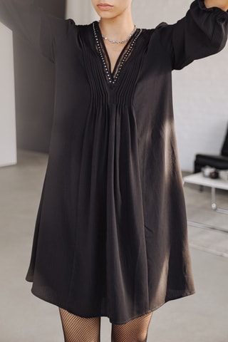 Vestido amplo Juna Voile - Preto