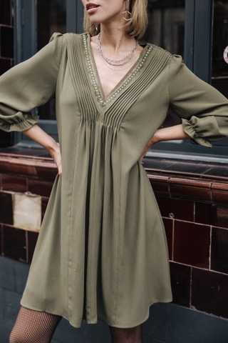 Vestido amplo Juna Voile - Verde